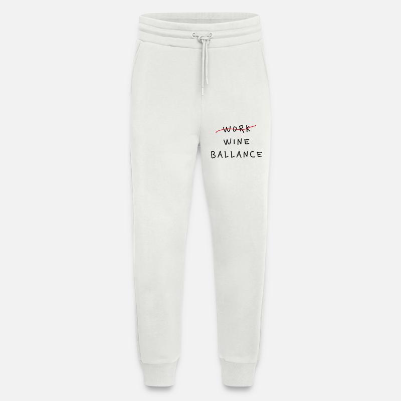 Work Wine Ballance Funny Statement - Jogging Pants - made by SPREAD  - OFF WHITE