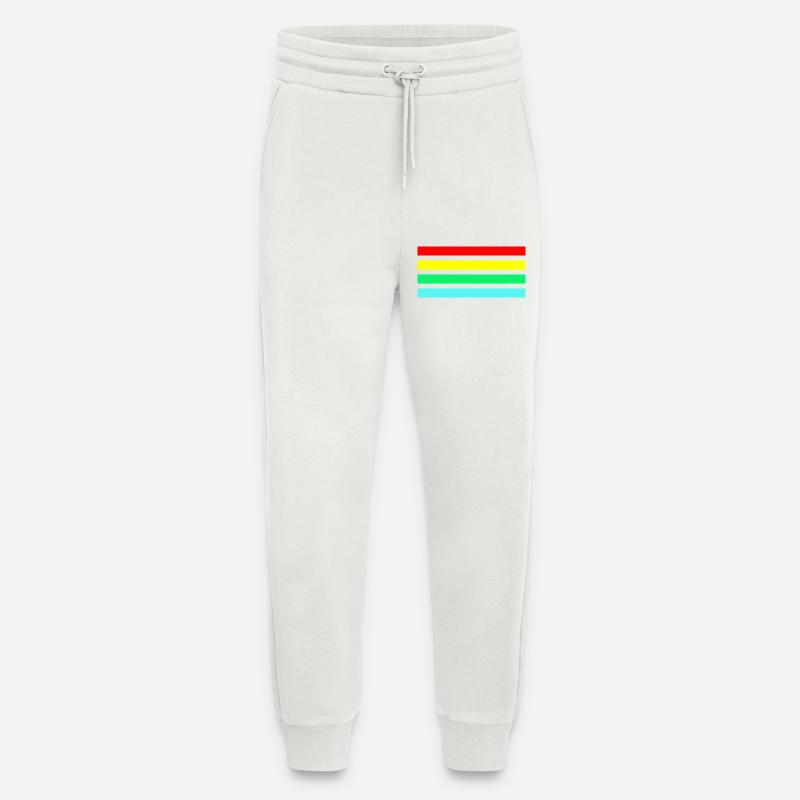 Retro neon arc stripe composition - Jogging Pants - made by SPREAD  - OFF WHITE