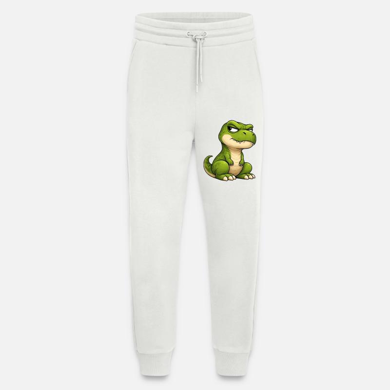 Grumpy T-Rex Cartoon Skeptical Look - Jogging Pants - made by SPREAD  - OFF WHITE