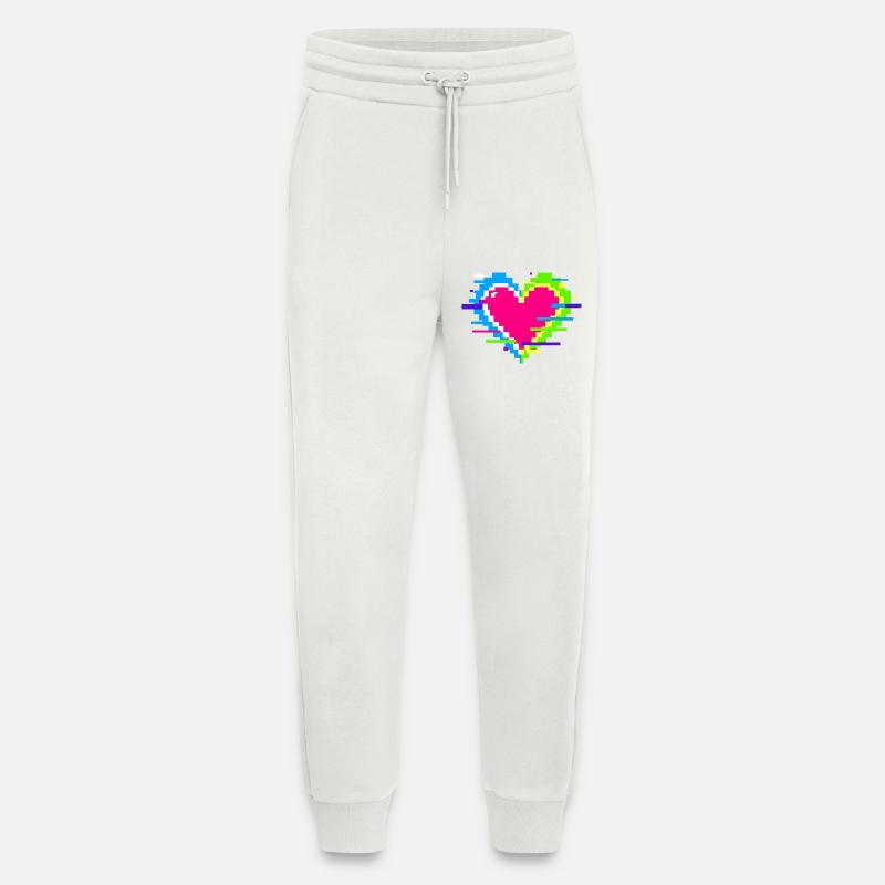 Pixelherz Neon Glitch Regenbogen - Jogginghose - made by SPREAD - OFF WHITE
