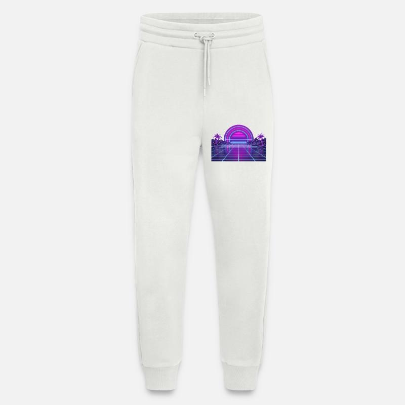 Neon Retro Sunset Grid 90s - Jogging Pants - made by SPREAD  - OFF WHITE