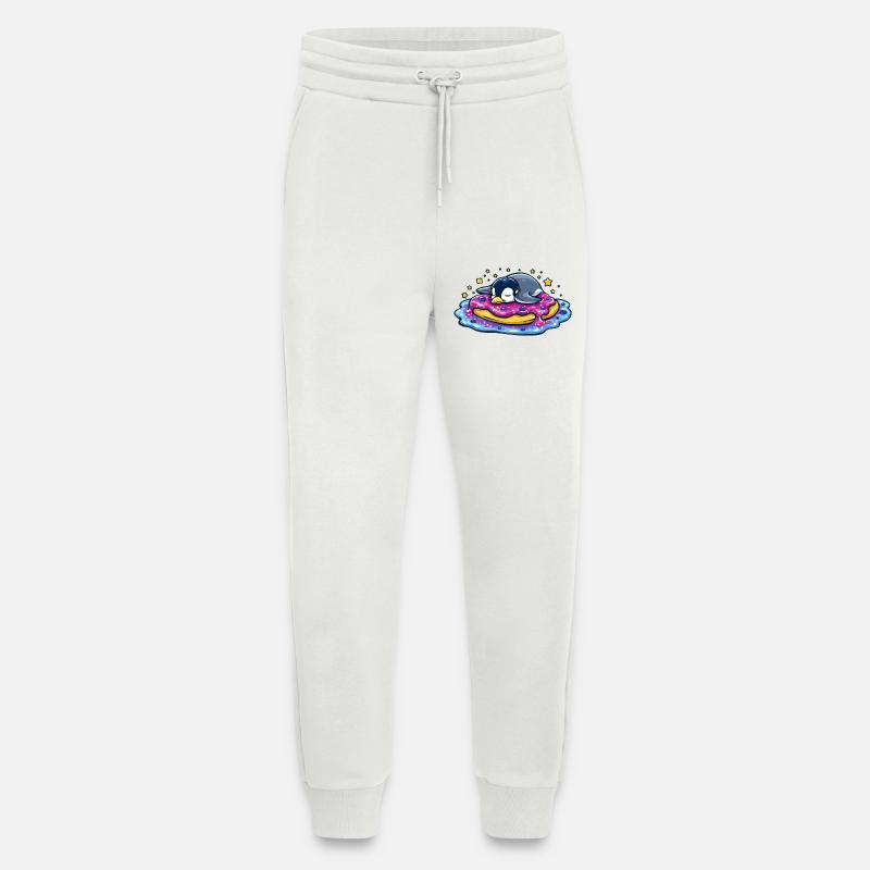 Sleeping penguin on donut - Jogging Pants - made by SPREAD  - OFF WHITE