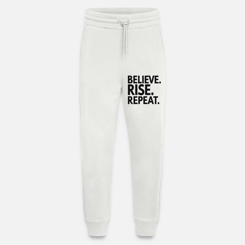 Believe Rise Repeat-Typografie - Jogginghose - made by SPREAD - OFF WHITE