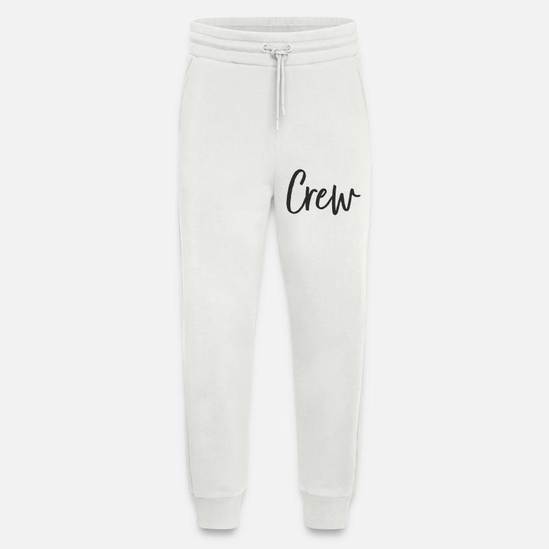 Conception du lettrage manuel de l’équipage - Pantalon de jogging bio décontracté fabriqué en UE - OFF WHITE