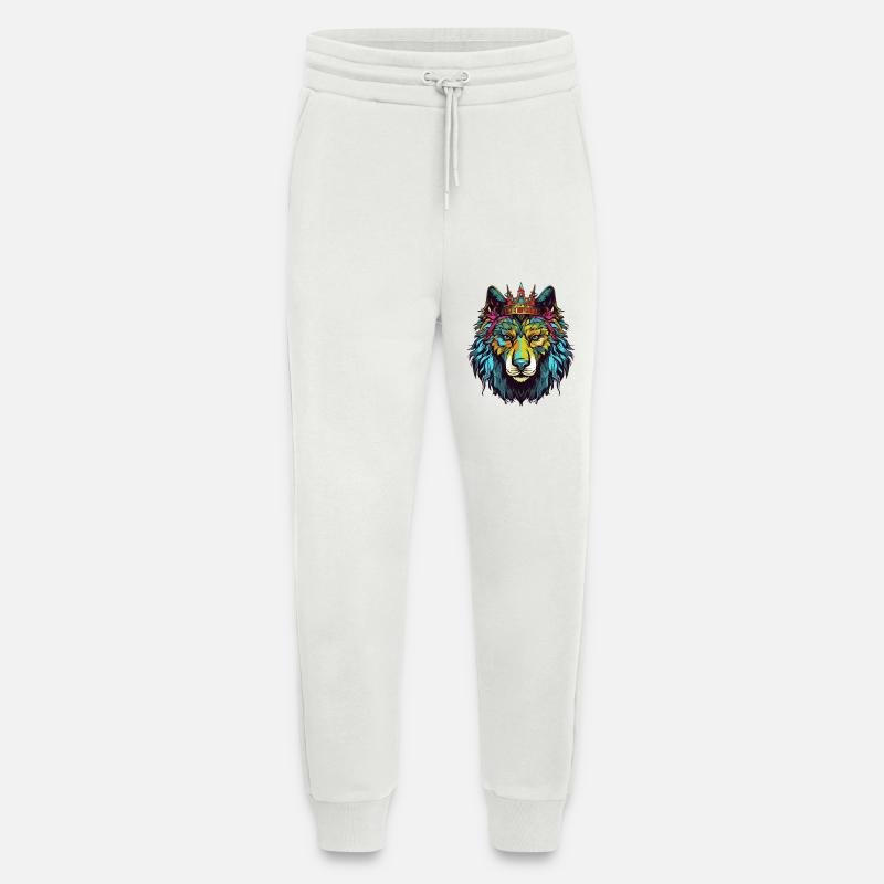 Wolf Comic Crown - Jogging Pants - made by SPREAD  - OFF WHITE