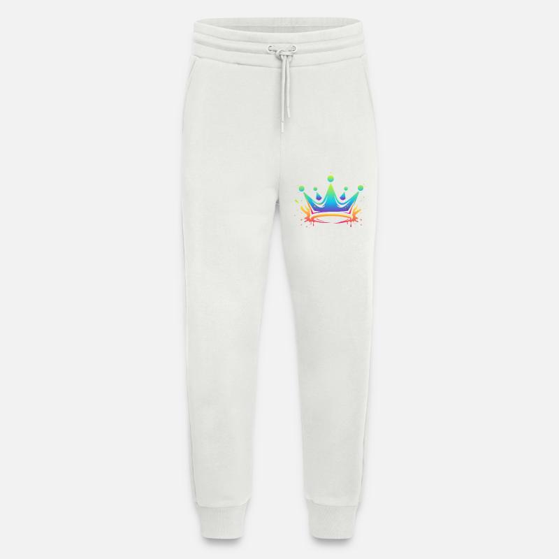 Regenbogen Kronen Splash - Jogginghose - made by SPREAD - OFF WHITE