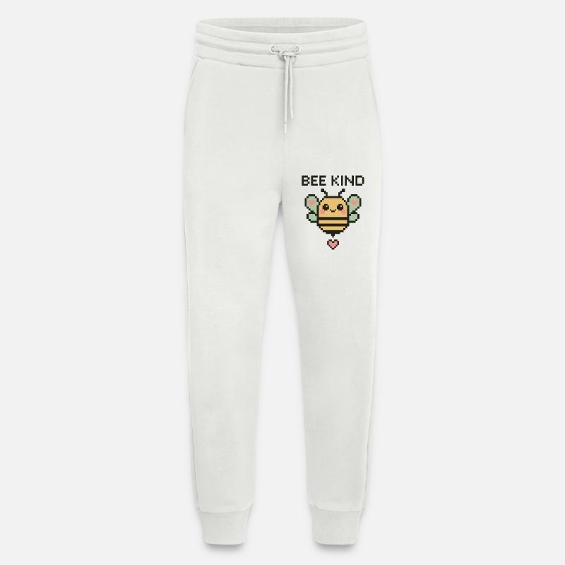 Bee Child - Pixel Bee with Hearts - Jogging Pants - made by SPREAD  - OFF WHITE