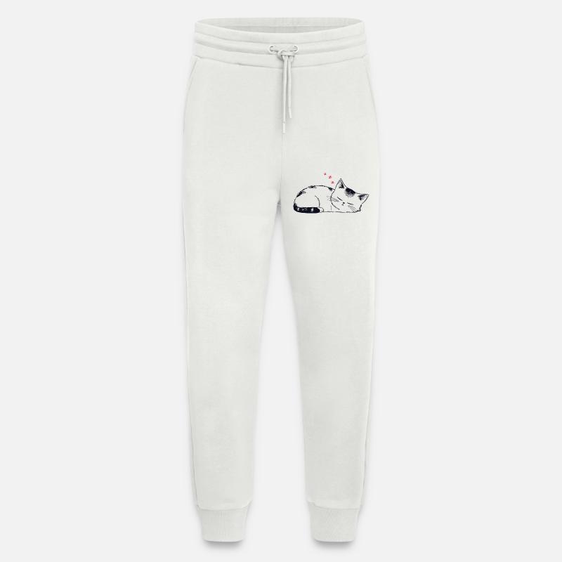 Stickige schlafende Katze - Jogginghose - made by SPREAD - OFF WHITE