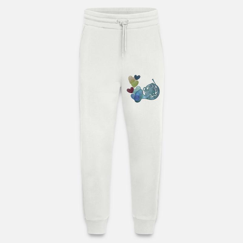 Herznote-Horn mit bunten Herzen - Jogginghose - made by SPREAD - OFF WHITE