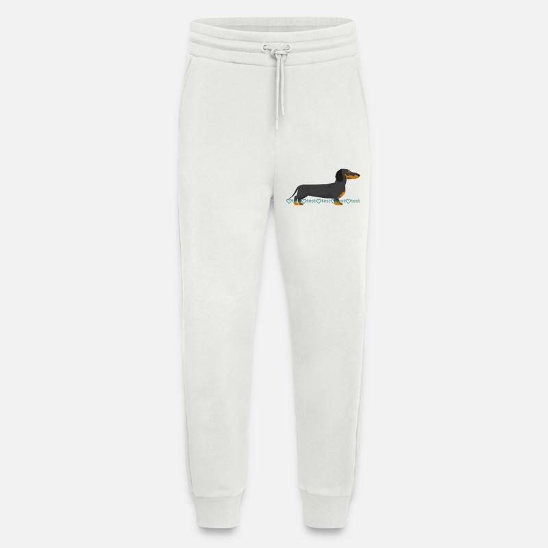 Dachshund silhouette with watermark pattern - Jogging Pants - made by SPREAD  - OFF WHITE
