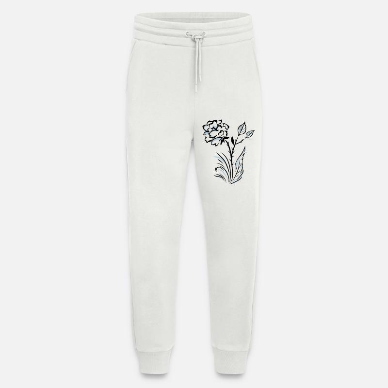 Stilisierte, umrandete Rose - Jogginghose - made by SPREAD - OFF WHITE