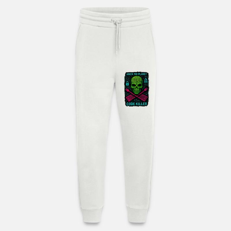 Hack the Planet Code Killer - Cybersécurité - Pantalon de jogging bio décontracté fabriqué en UE - OFF WHITE