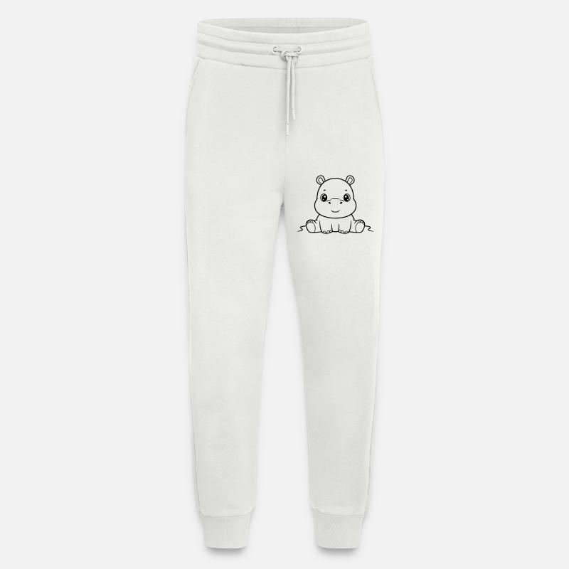 Süßes Baby Nilpferd Comic Outline - Jogginghose - made by SPREAD - OFF WHITE