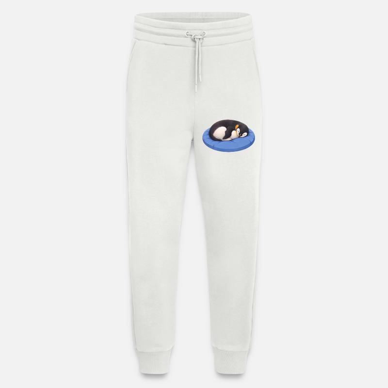 Cute Cartoon Penguin Sleeping Cuddling - Jogging Pants - made by SPREAD  - OFF WHITE