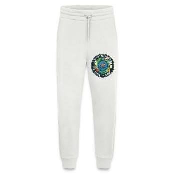 Le sprint, c’est la vie : des zombies agiles dans la roue des hamsters - Pantalon de jogging bio décontracté fabriqué en UE - OFF WHITE - Devant
