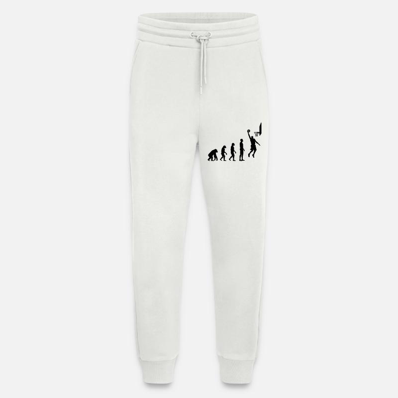 Basketball Evolution Human to Hoops Player - Jogging Pants - made by SPREAD  - OFF WHITE