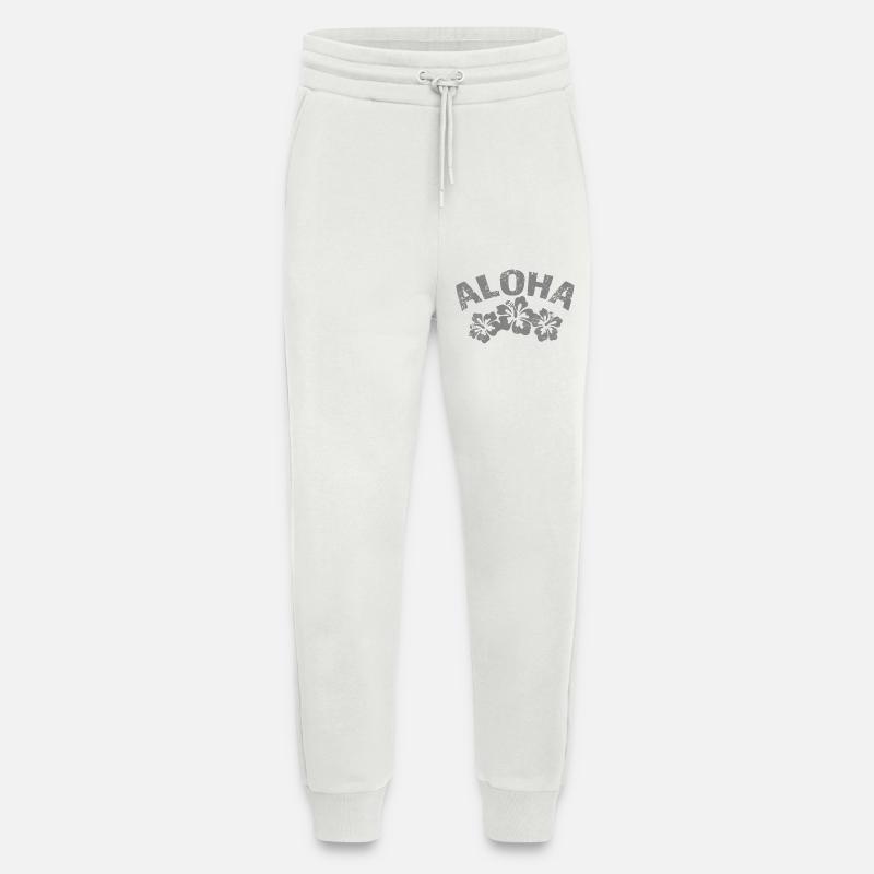Aloha Hibiskus Design – Blütenornament - Jogginghose - made by SPREAD - OFF WHITE