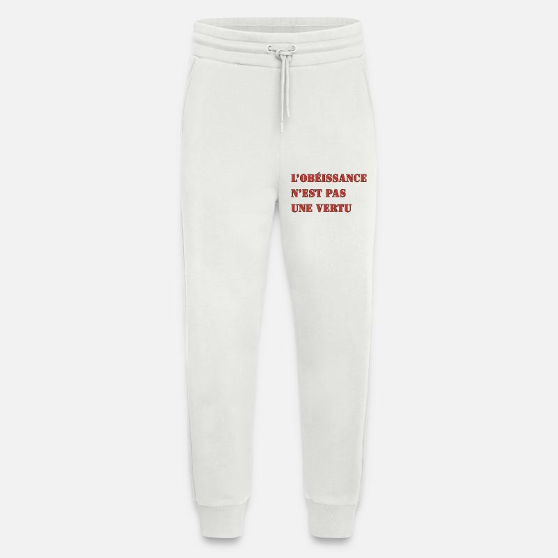 OBEDIENCE IS NOT A VIRTUE - Jogging Pants - made by SPREAD  - OFF WHITE