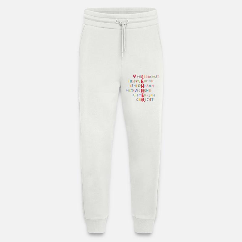 Farbenfrohe Werte Collage – Hilfsbereit - Jogginghose - made by SPREAD - OFF WHITE