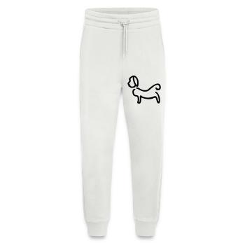 Hund_Silhouette - Pantalon de jogging bio décontracté fabriqué en UE - OFF WHITE - Devant