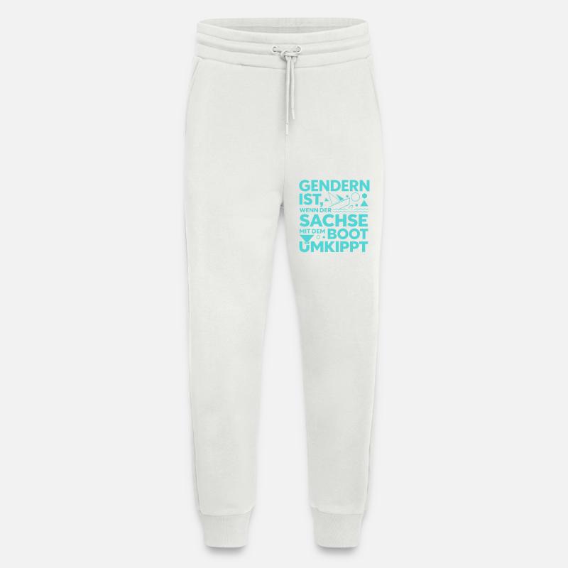 Gendern Saxon Boot Overturns Dialect Joke - Jogging Pants - made by SPREAD  - OFF WHITE