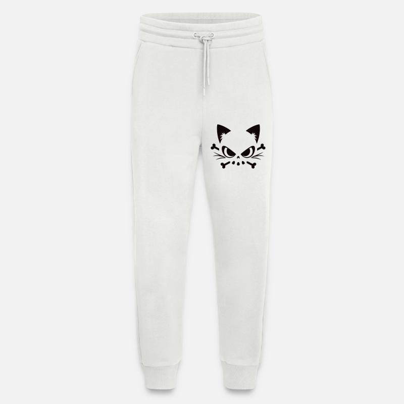Cats Skull | Minimal Skull & Bones motif - Jogging Pants - made by SPREAD  - OFF WHITE