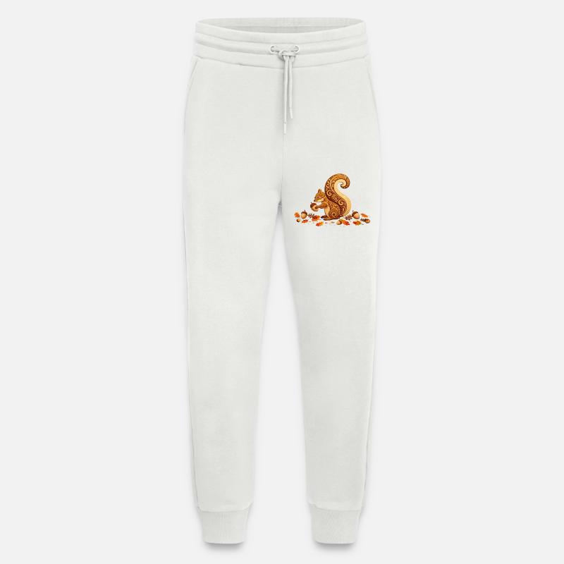 Stilisiertes Eichhörnchen mit Eichel im Herbst - Jogginghose - made by SPREAD - OFF WHITE