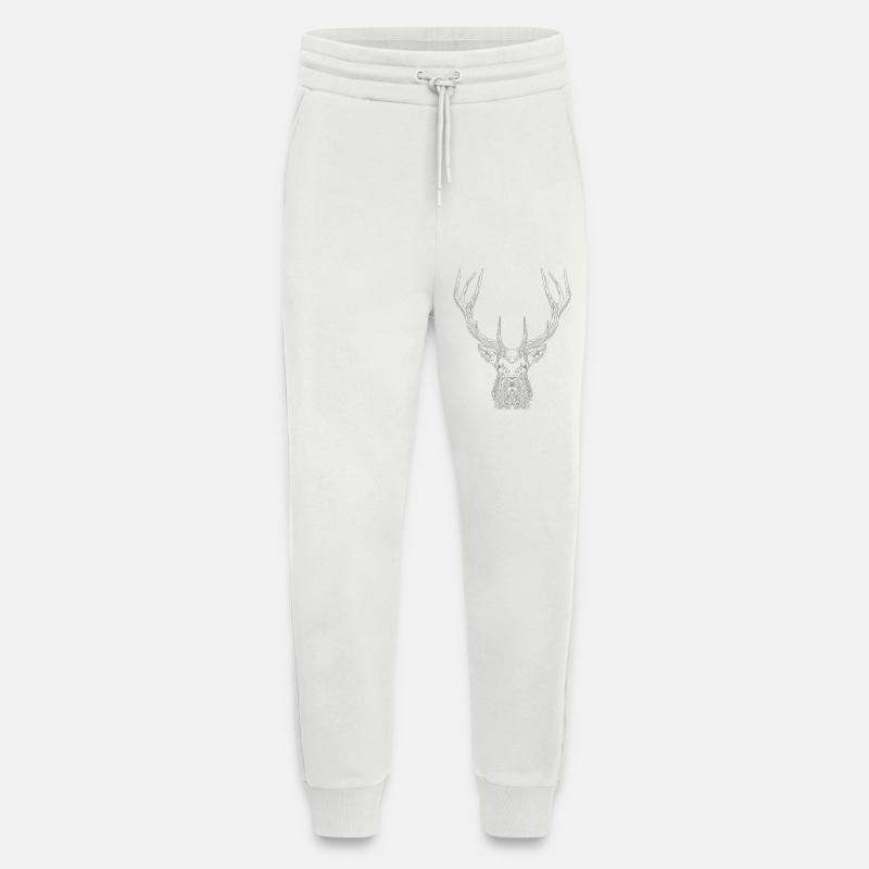 Tech Deer – Geometrischer Hirsch in Grau - Jogginghose - made by SPREAD - OFF WHITE
