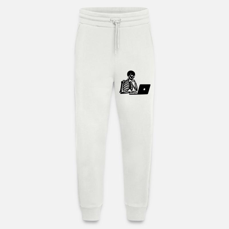 Skeleton on laptop computer - Jogging Pants - made by SPREAD  - OFF WHITE