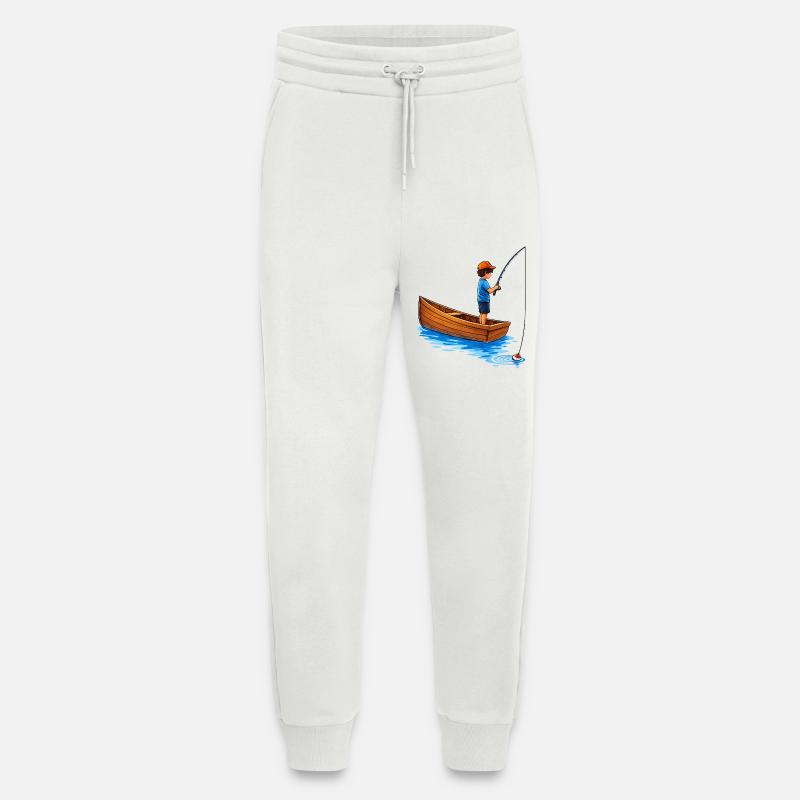 Junge beim Angeln im Boot Illustration  - Jogginghose - made by SPREAD - OFF WHITE