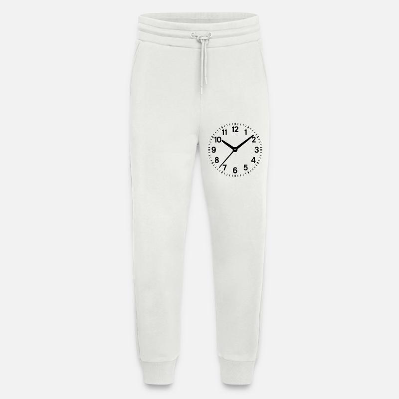 Clock Analog Dial Digits Time - Jogging Pants - made by SPREAD  - OFF WHITE