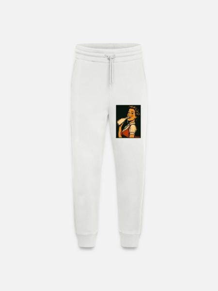 Retro Dame mit Milch Getränk - Jogginghose - made by SPREAD - OFF WHITE