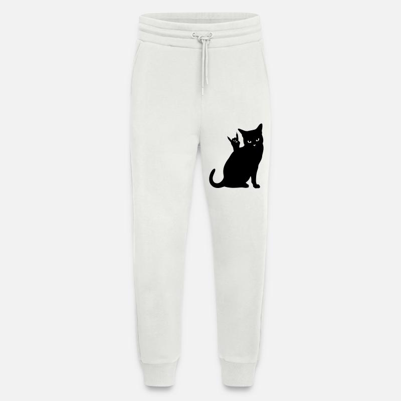 Schwarze Katze – Devil Horns Silhouette - Jogginghose - made by SPREAD - OFF WHITE