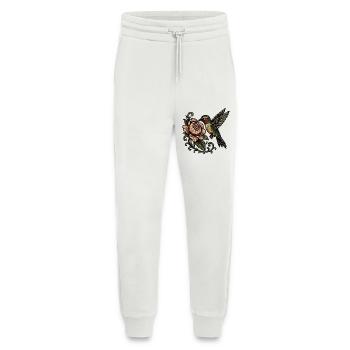 Hummingbird with Rose Vintage Tattoo - Jogging Pants - made by SPREAD  - OFF WHITE - Front