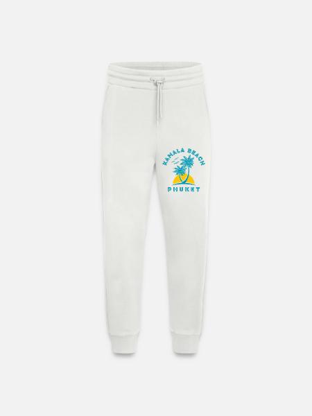 Kamala Beach Phuket Sunset Palm - Jogging Pants - made by SPREAD - OFF WHITE