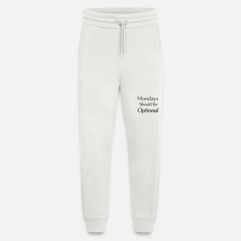 Le lundi devrait être optionnel - Pantalon de jogging bio décontracté fabriqué en UE - OFF WHITE
