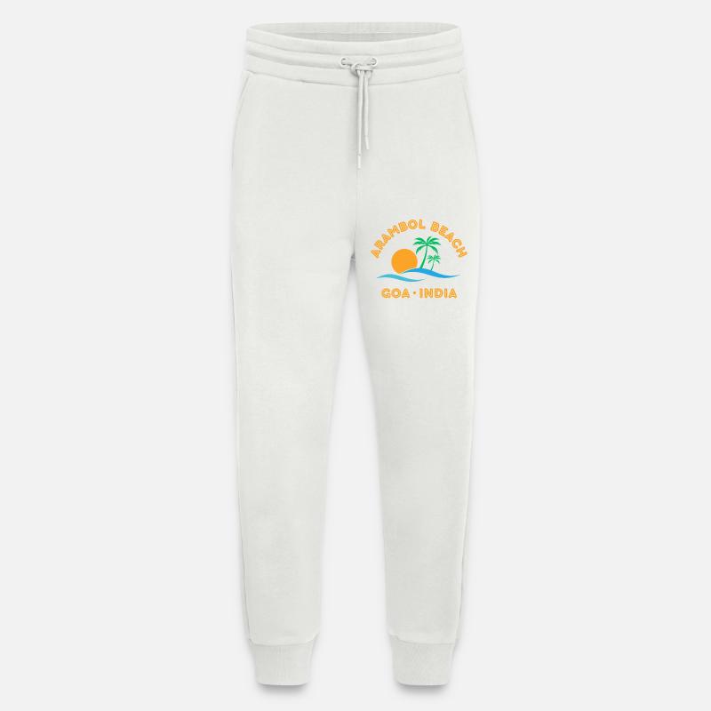 Arambol Beach Goa India Sunset Palm - Jogging Pants - made by SPREAD  - OFF WHITE
