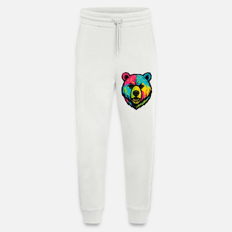 Bear Badly Licked Pop Art - Jogging Pants - made by SPREAD  - OFF WHITE