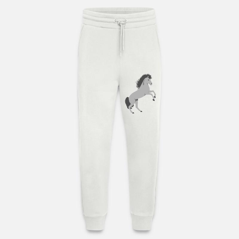 Steigender Schimmel Pferd - Jogginghose - made by SPREAD - OFF WHITE