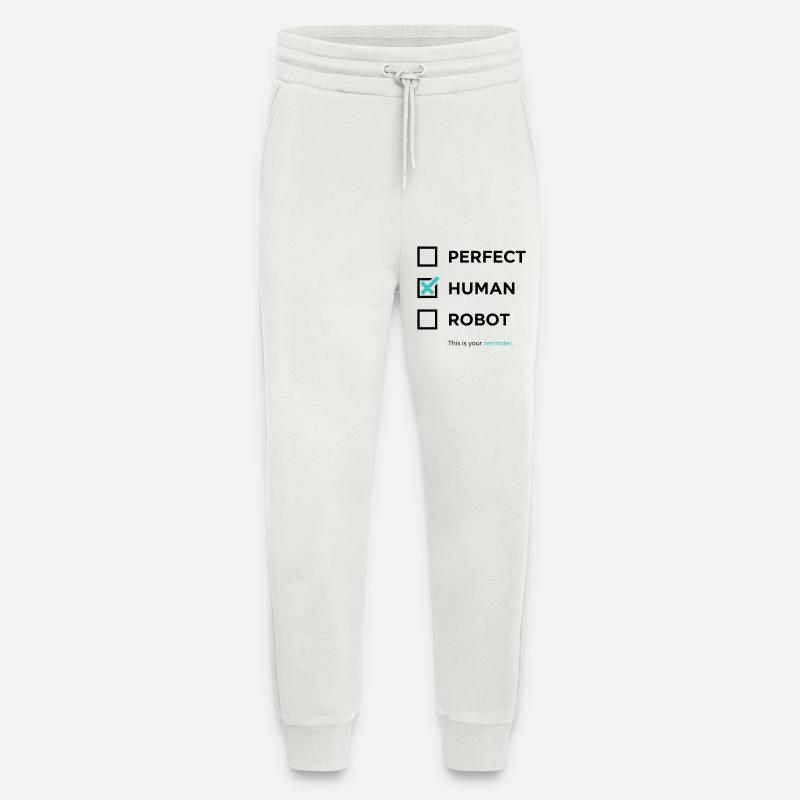 Perfect Human Robot – Minimal Checkbox Statement - Jogginghose - made by SPREAD - OFF WHITE