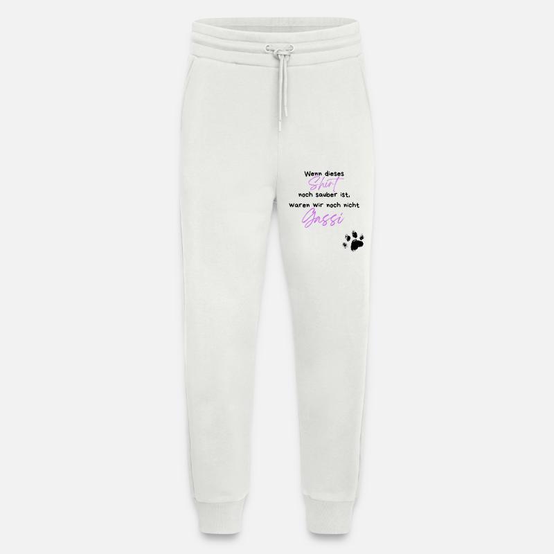 Hund Gassi Pfote Spruch - Jogginghose - made by SPREAD - OFF WHITE