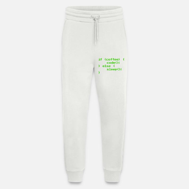 Ingen kaffe Ingen kodprogrammerare Datavetare - Organic Relaxed Sweatpants Made in EU - OFF WHITE