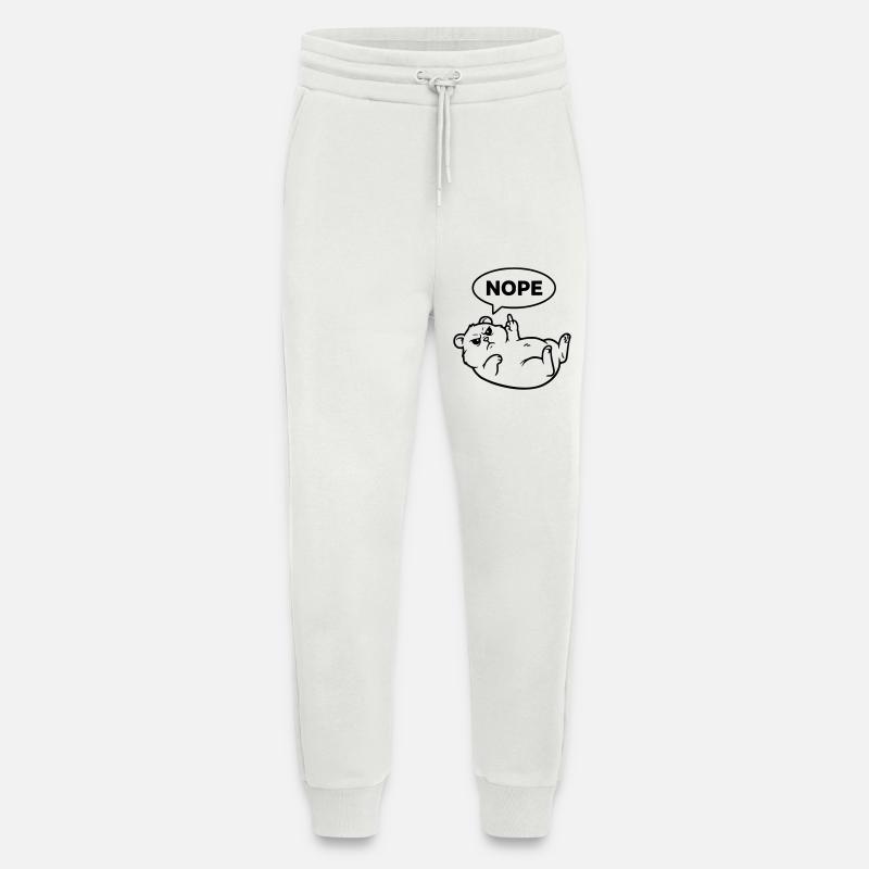 Hamster Mittelfinger Nope Outline - Jogginghose - made by SPREAD - OFF WHITE