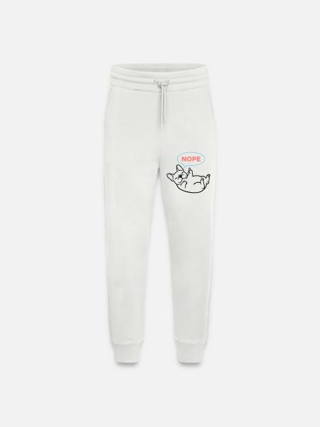 Frenchie Hund Nope Comic Bunt - Jogginghose - made by SPREAD - OFF WHITE