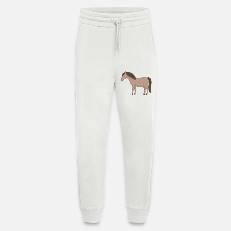 Beiges Pferd mit dunkler Mähne - Jogginghose - made by SPREAD - OFF WHITE