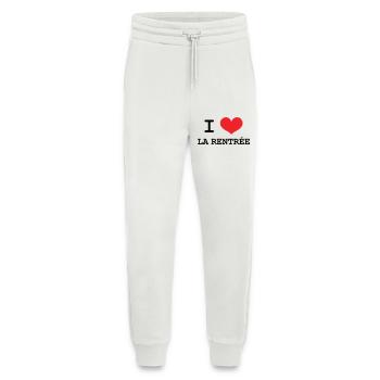 J'aime la Rentrée : Motif Scolaire Sortie de Class - Pantalon de jogging bio décontracté fabriqué en UE - OFF WHITE - Devant