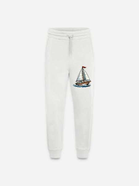 Sailboat on wild waves - Jogging Pants - made by SPREAD  - OFF WHITE