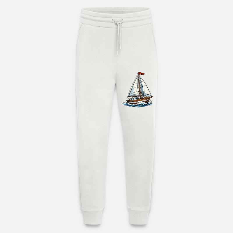 Sailboat on wild waves - Jogging Pants - made by SPREAD  - OFF WHITE