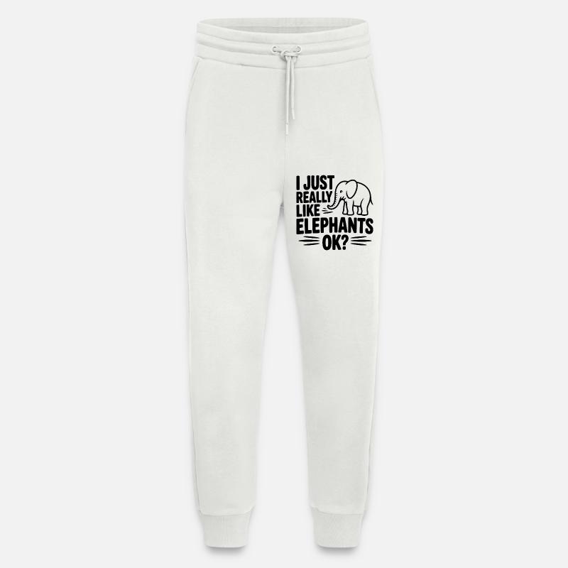 I Just Really Like Elephants Ok? - Jogging Pants - made by SPREAD  - OFF WHITE
