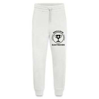 Meilleur Électricien : Le Trophée de la Qualité - Pantalon de jogging bio décontracté fabriqué en UE - OFF WHITE - Devant